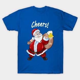 FUN WITH SANTA AND BEER AT CHRISTMAS HOLIDAY CHEERS PARTY T-Shirt